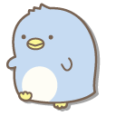 San-X Real Penguin and Blue Striped Furoshiki