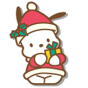 Sanrio Christmas Pochacco with Gift and Candy Cane