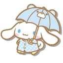 Sanrio Cinnamoroll in a Raincoat and with an Umbrella