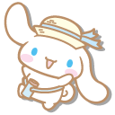 Sanrio Cinnamoroll with a Straw Hat and a Bike