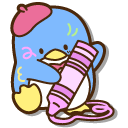 Sanrio Tuxedo Sam with a Pink Crayon