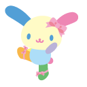 Sanrio Usahana with Pink Bows and Strawberry Accessories