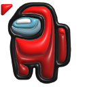 Simple 3D Among Us Red Character