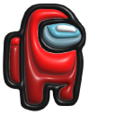 Simple 3D Among Us Red Character