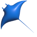 Simple 3D Batomorphi Ray Blue