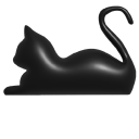 Simple 3D Black Cat