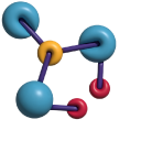 Simple 3D Blue and Red Molecules