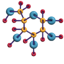 Simple 3D Blue and Red Molecules