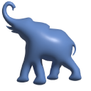 Simple 3D Blue Elephant