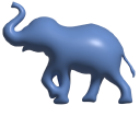 Simple 3D Blue Elephant
