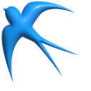 Simple 3D Blue Swallow