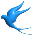 Simple 3D Blue Swallow
