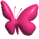 Simple 3D Butterfly Pink