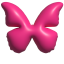 Simple 3D Butterfly Pink