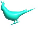 Simple 3D Cyan Parrot