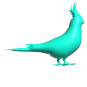 Simple 3D Cyan Parrot