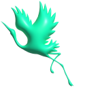 Simple 3D Cyan Stork