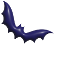 Simple 3D Dark Blue Bat