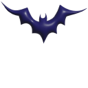 Simple 3D Dark Blue Bat