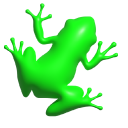 Simple 3D Green Frog