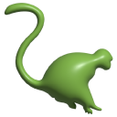 Simple 3D Green Monkey