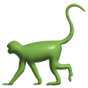 Simple 3D Green Monkey
