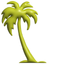 Simple 3D Green Palm Trees