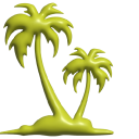 Simple 3D Green Palm Trees