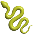 Simple 3D Green Snake