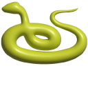 Simple 3D Green Snake