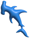 Simple 3D Hammerhead Shark Blue
