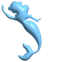 Simple 3D Light Blue Mermaid