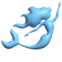 Simple 3D Light Blue Mermaid