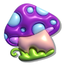 Simple 3D Magical Frog and Mushroom