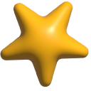 Simple 3D Orange and Yellow Stars