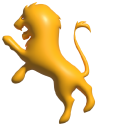Simple 3D Orange Lion