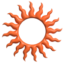 Simple 3D Orange Tribal Sun