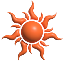 Simple 3D Orange Tribal Sun