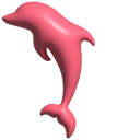 Simple 3D Pink Dolphin