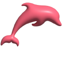 Simple 3D Pink Dolphin