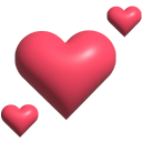 Simple 3D Pink Hearts