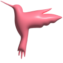 Simple 3D Pink Hummingbird
