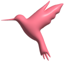 Simple 3D Pink Hummingbird