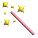 Simple 3D Pink Magical Wand