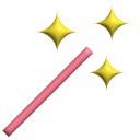 Simple 3D Pink Magical Wand