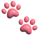 Simple 3D Pink Paw Prints