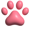 Simple 3D Pink Paw Prints