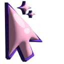 Simple 3D Pink Purple Arrow and Twisted Star