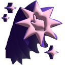 Simple 3D Pink Purple Arrow and Twisted Star