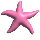 Simple 3D Pink Starfish